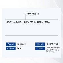 Load image into Gallery viewer, Singapore Stock Bestink 937 Black 937 Cyan 937 Yellow 937 Magenta  Ink Cartridges