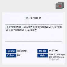 Load image into Gallery viewer, Bestink LC572XL Black LC572XL Cyan LC572XL Magenta LC572XL Yellow Ink Cartridges