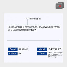 Load image into Gallery viewer, Bestink LC462XL Cyan Magenta Yellow Black Ink Cartridge for MFC-J2340DW MFC-J2740DW MFC-J3940DW