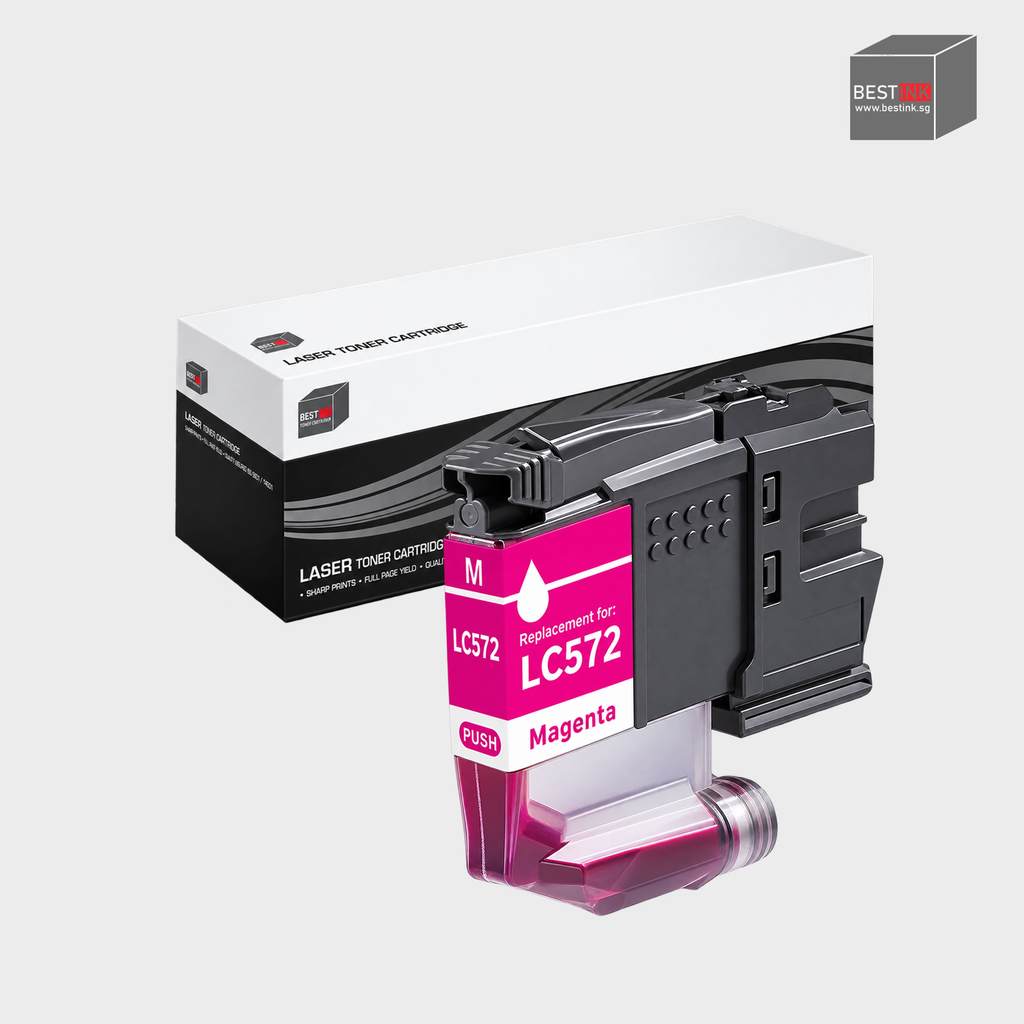 Bestink LC572 LC-572 Ink Cartridge Black Pigment Cyan Magenta Yellow for Brother Inkjet Printers 1 Yr Brother Warranty