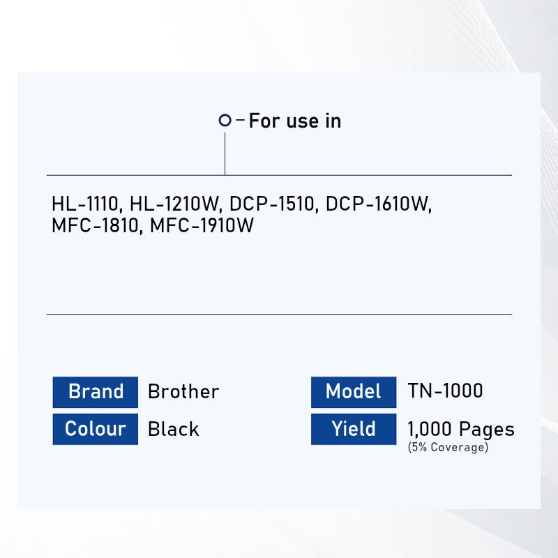 Bestink TN1000 High Quality Toner Cartridge TN-1000